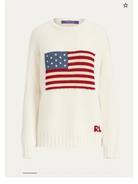 Ralph Lauren Sweaters - Ralph Lauren Purple Label 100% Cashmere American Flag Sweater | Medium
